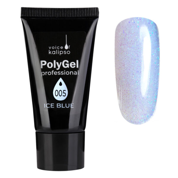Полигель прозрачный с шиммером ICE BLUE №005, 30 мл