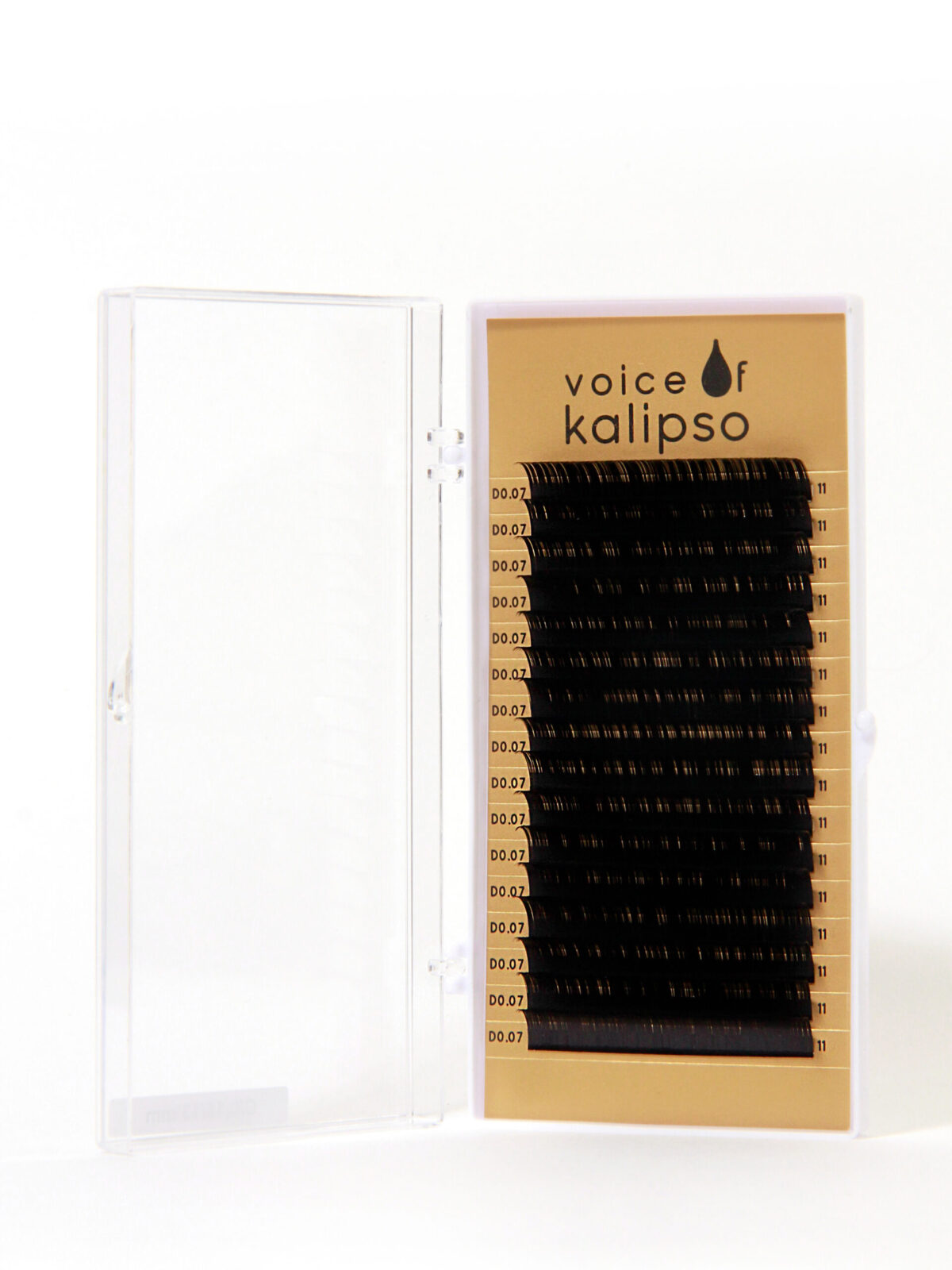 Ресницы для наращивания Voice of Kalipso черные 0,07 / D / 11мм (16 линий)